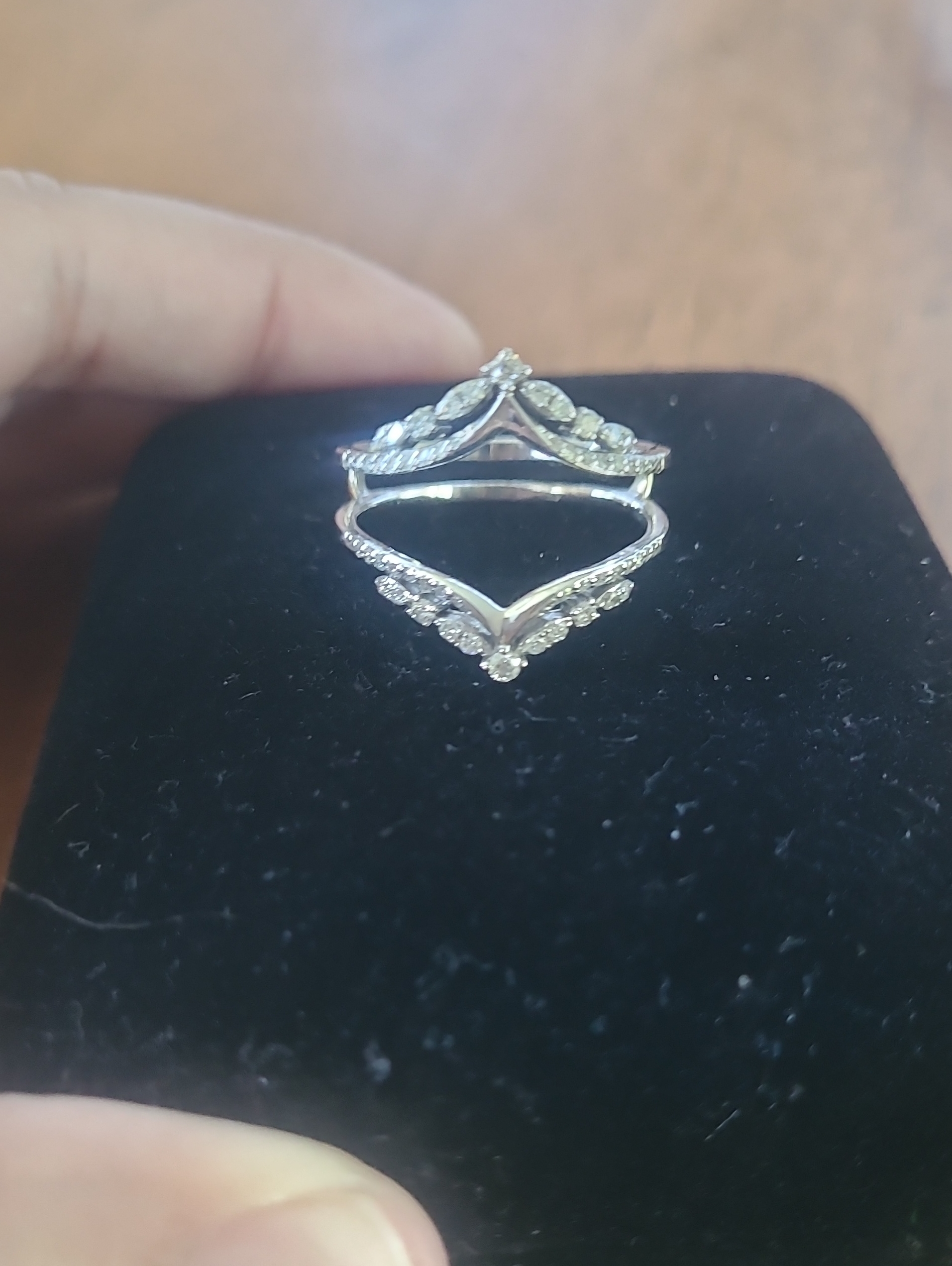 Silver With Diamond Wedding Band
